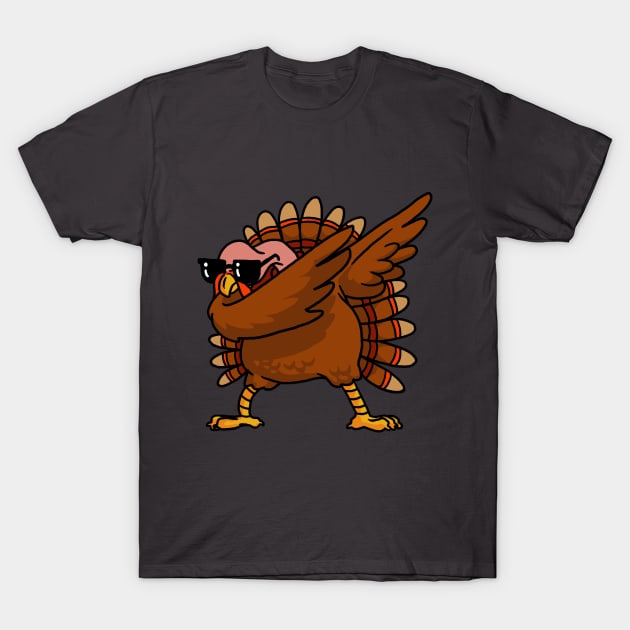 Dabbing Turkey Shirt Funny Thanksgiving Turkey Costume Shirt T-Shirt by vo_maria
